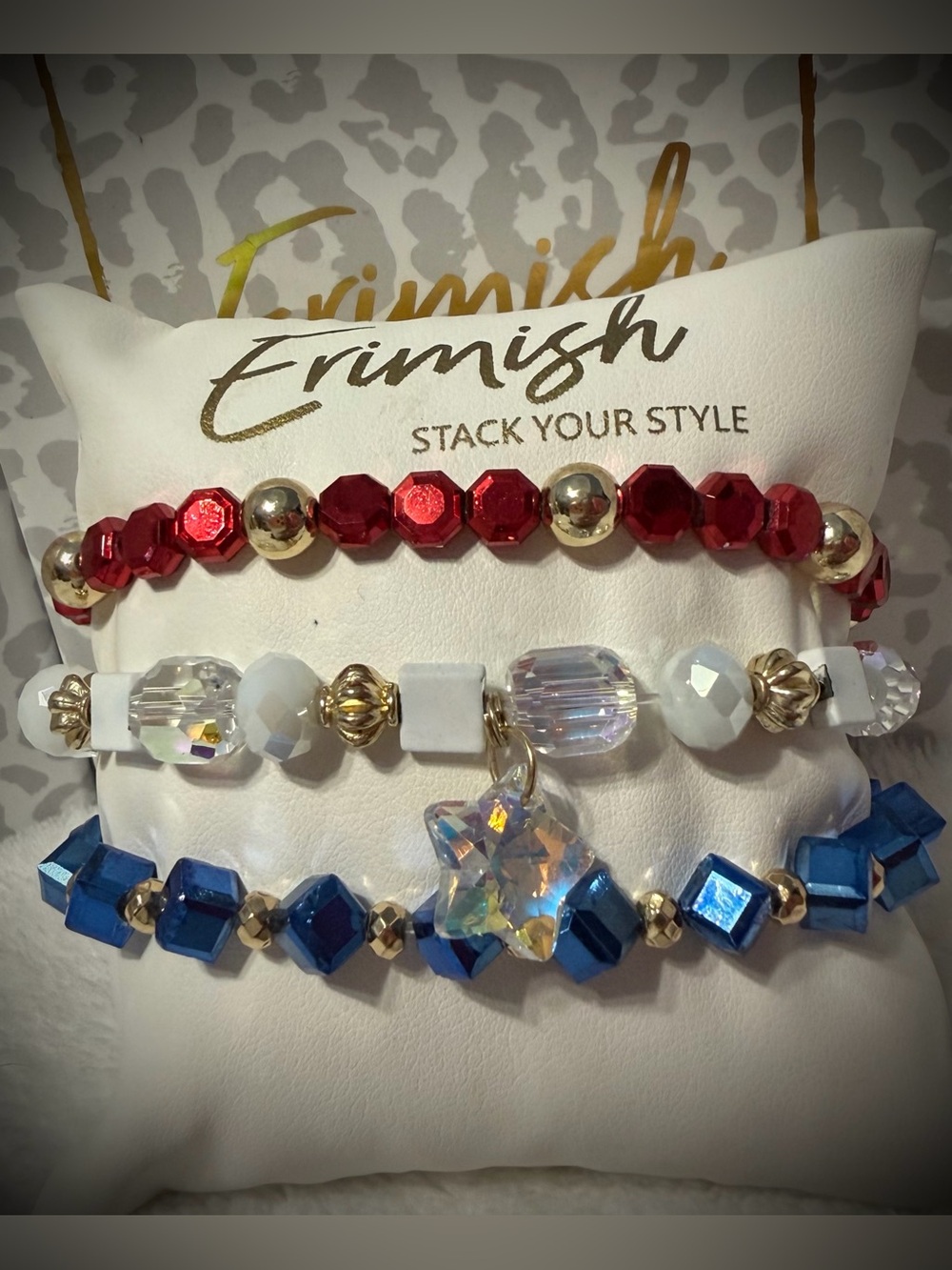 New ERIMISH Bracelets 3 pc Stack - Red, White & Blue
